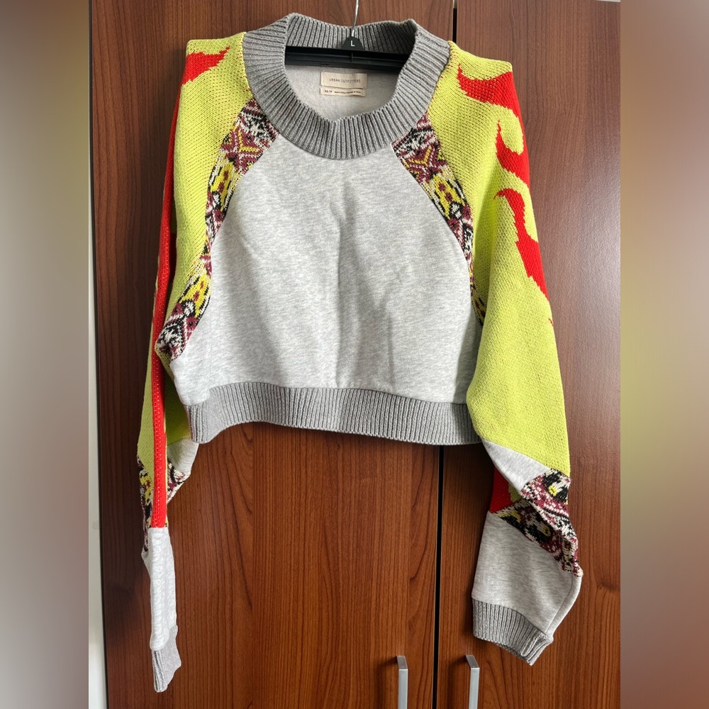 Soft and Cozy Multi- Colored Cropped Sweater